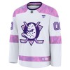 Anaheim Ducks Hockeydrakt Custom Fanatics Hockey Fights Cancer Practice 2024-25 Hvit - Herre
